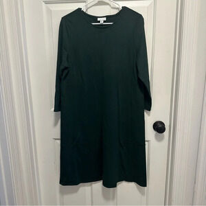 J.Jill Green Ponte Knit Stretchy Midi Shift Dress Size Medium